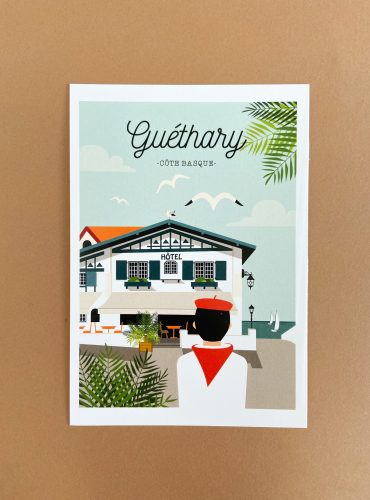carte postale vintage Guéthary