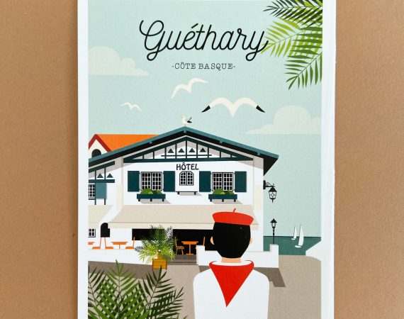 carte postale vintage Guéthary