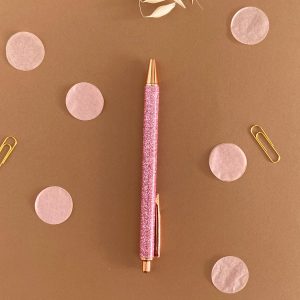Joli stylo rose pailleté